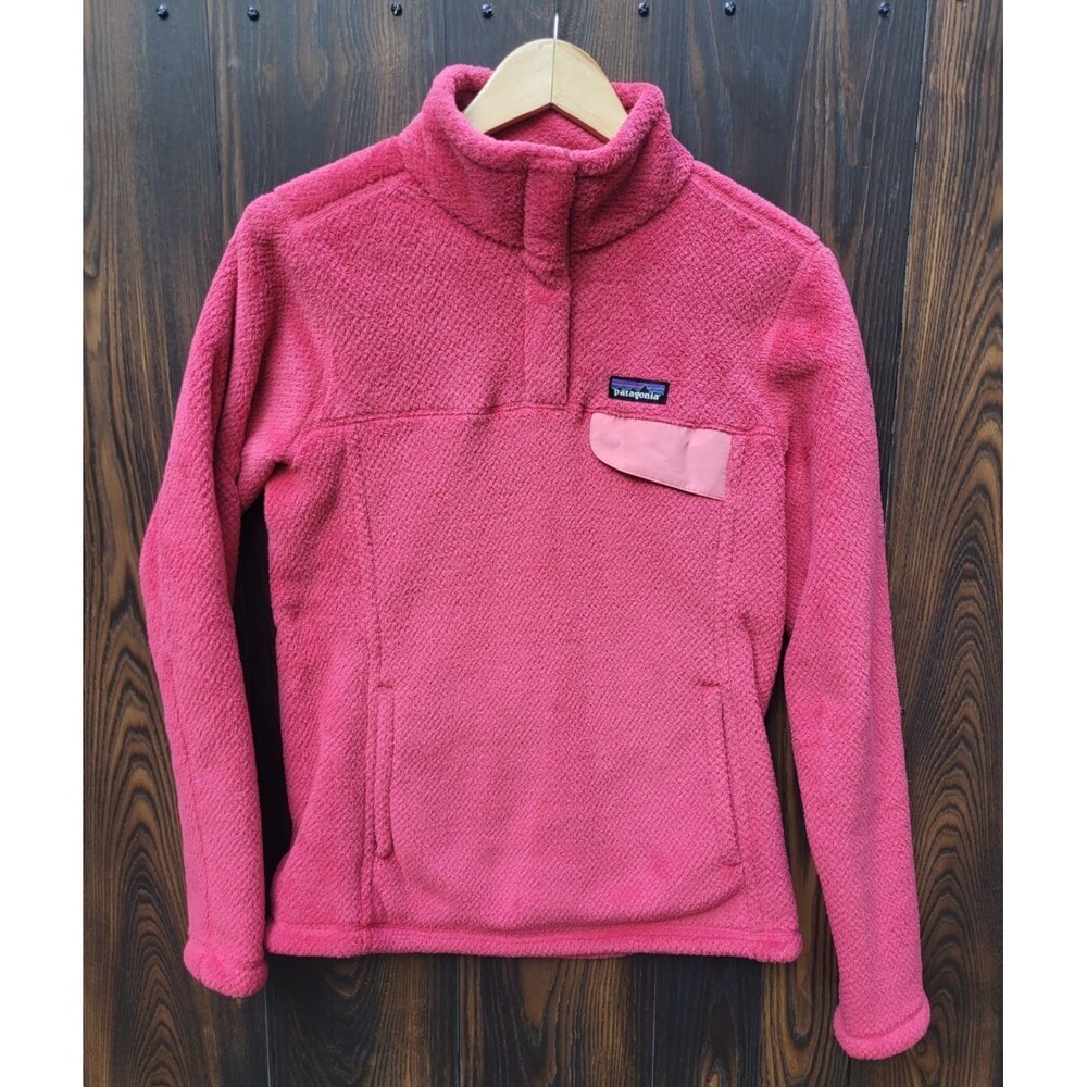 Patagonia Womens Medium Raspberry Pink Pullover ReTool Snap-T Fleece